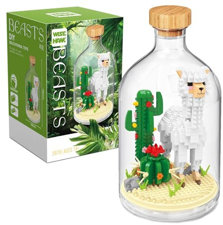 NVOSIYU Alpaca Mini Bausteine Set, Kreative Tier-Figuren Bauspielzeug für Erwachsene, Klemmbausteine Tiere Sammlung Geschenk für Frauen, Männer