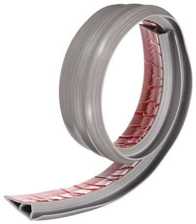 sourcing map Floor Transition Strip 2.8 3.33ft Self Adhesive PVC Carpet to Tile Transition Edging Trim Peel and Stick Cover Strip for Uneven Floors Height 20mm, Grey Wood Grain