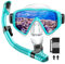 JEMULICE Schnorchelset Erwachsene, Schnorcheln Set mit Taucherbrille und Dry Schnorchel für Herren und Damen, Anti-Leck & Anti-Fog Tauchmaske aus Gehärtetem Glas für Tauchen, Schnorcheln und Schwimmen