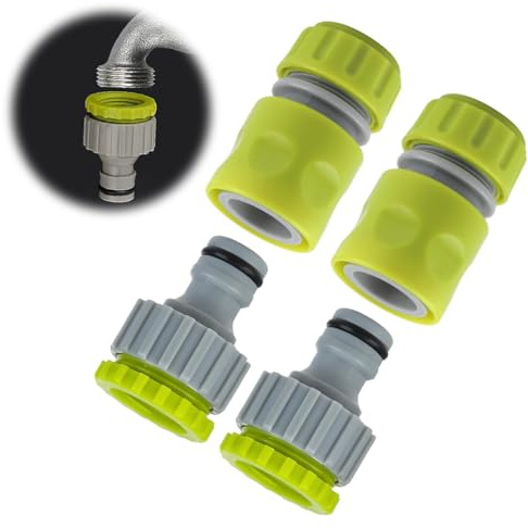 MOLIMOLI 4 teilig wasseranschluss Adapter kit, schlauchanschluss 1/2 Zoll Adapter Wasserhahn gartenschlauch, praktischer schlauchanschluss Wasserhahn für Außenwasserhahn anschluss