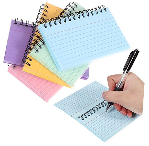 SHINEOFI 5 Stück Farbiges Spulenbuch Karteikarte Journal -notizbuch Mini-notizbücher Einkaufslisten-notizblock Überarbeitung Der Notizkarten Kleine Lernkarten Campus-notizbuch Papier