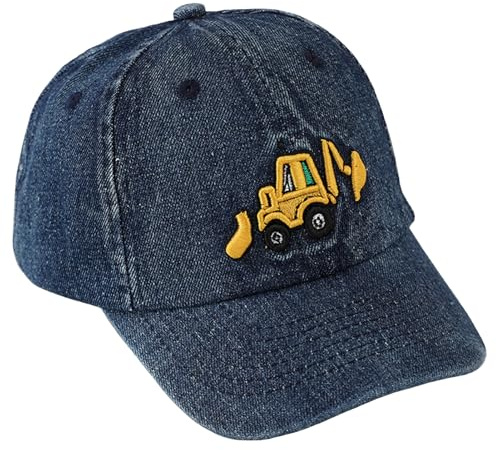 SEAUR Basecap Kinder Bagger Denim Kappe Jungen Mädchen 3-8 Jahre Verstellbar Baseball Cap Baumwolle Baseballkappe Kleinkind Cappy Kappi 52-54CM