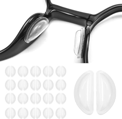 20 Pairs Glasses Nose Pads Silicone, D Shape Eyeglass Nose Pads, Adhesive Anti-Slip Nose Pads for Glasses, Eyeglasses, Sunglasses