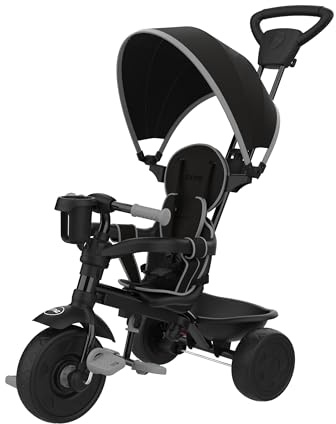 Zoomee by TP Toys 4 in 1 Deluxe Trike, Grey Storm, Adjustable and Evolving Ride for Ages 10-36 Months, Parental Control, Safety Features, UV Sun Canopy, Padded Seat, 50kg Max Weight