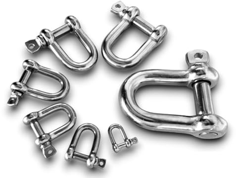 8mm 20 Stück Edelstahl Schäkel D Form für Ketten AISI 316 V4A