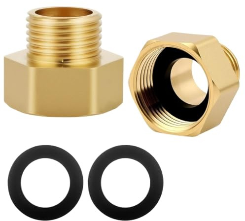 Réducteur Hexagonal Femelle 3/4 vers Mâle 1/2 BSP en Laiton, Connecteur Adaptateur pour Gaz, Eau, Tuyaux (2PCS)(3/4 Female to 1/2 Male)