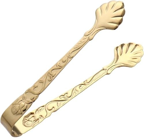 Mini Serving Tongs, Vintage Rose Sugar Cube Tongs, Stainless Steel Sugar Cube Tongs, Small Ice Tongs for Tea and Coffee Party, Appetizers, Desserts