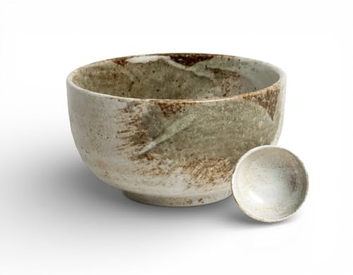 WESTCRAFT Matcha Bowl aus Porzellan – Made in Japan – 400 ml – Japanische Matcha Schale für Tee – Tee-Becher, Tasse, pflegeleicht - verschiedene Designs und Setgrößen (Hikari – helle Strukturglasur)