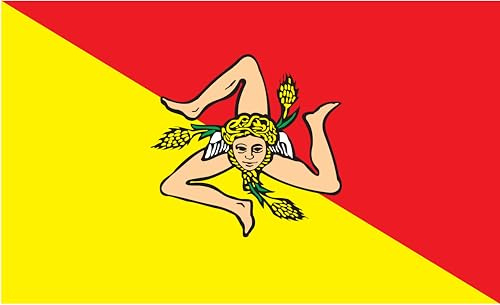 Drapeau de la Sicile - Île de Sicile, drapeau marin italien / 30 x 20 cm