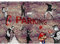 Runa Art Fototapete Banksy Collage 352 x 250 cm Vlies Tapeten XXL Moderne Wandtapete Wohnzimmer Schlafzimmer Schwarz Braun Rot 9389011b