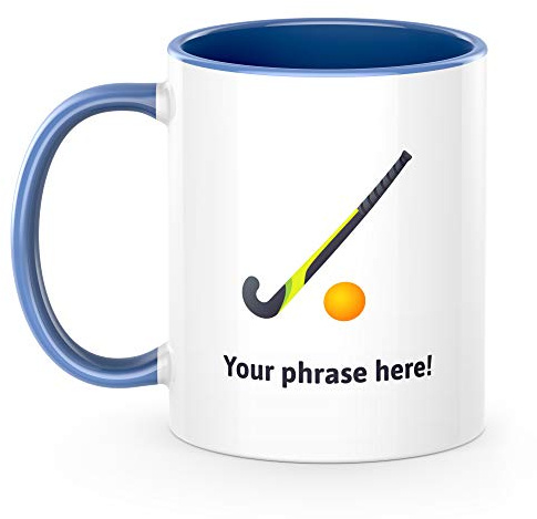 The Kitchenware Company (NE) Ltd. Personalised Emoticon 11oz Mug Featuring Field Hockey Blue Slate