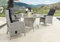 Destiny Sitzgruppe Palma Luna 4 Hochlehner + Tisch Ø120x75cm, Vintage weiß
