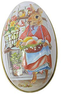 Treer Pâques Decoration Oeufs Pâques Décorés Mini Petits Boîte Bonbons de pour Les Cadeaux ?ufs de Peints Famille de Lapin Coquille d'étain (3. Oeufs de Pâques)