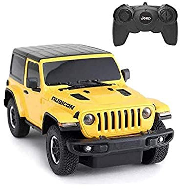 RASTAR Jeep Wrangler JL 1:24 RC - Coche de juguete a control remoto, amarillo, para niños y niñas