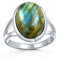 Bling Jewelry Ovaler Cabochon Bezel Edelstein Split Shank Boho Statement Iridescent Regenbogen Labradorite Ring Frauen Für Jugendliche .925 Sterlingsilber