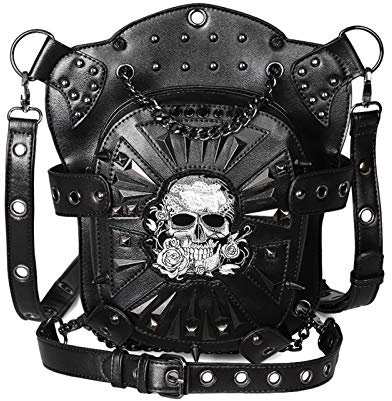PU-Leder Gürteltasche Für Frauen, Steampunk-Vintage-Umhängetasche Mit Einer Schulter, Retro-Anti-Drop-Beintasche Für Motorräder, Kreative Gotische Outdoor-Handtasche (1)