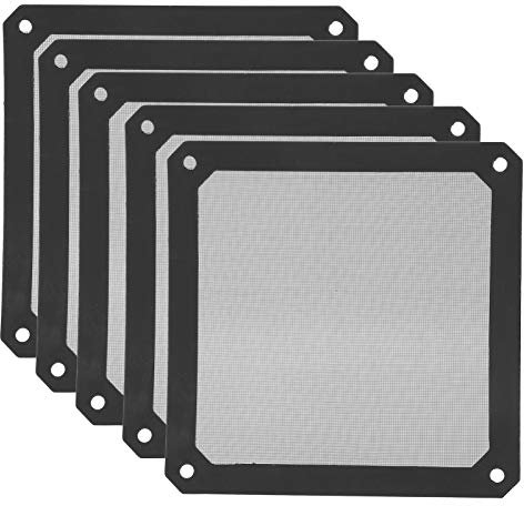 5 Pcs Cooler Fan Filter,120 x 120 x 1.7mm PVC Magnetic Computer Fan Mesh Frame Dust Filter,Dustproof PC Cooler Fan Cover Grills,Black