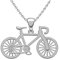 Kleine Schätze Solid Sterling Silber Fahrrad Anhänger Halskette (Verfügbare Kettenlänge: 40CM, 45CM, 50CM, 55CM) 55 cm