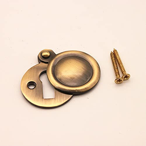 Infinity Decor Victorian Style Closed Key Hole Swing Door Lock Cover Escutcheon Lock Security Key Hole Cover with Screws in Various Finishes (Antique)