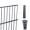 HORI® Doppelstabmattenzaun Komplettset I je 200 cm Mattenzaun I Stabstärke 6/5/6 I Anthrazit, Grau RAL 7016 I Inkl. Lackstift I Höhe 163 cm I Länge 14 m I zum Einbetonieren