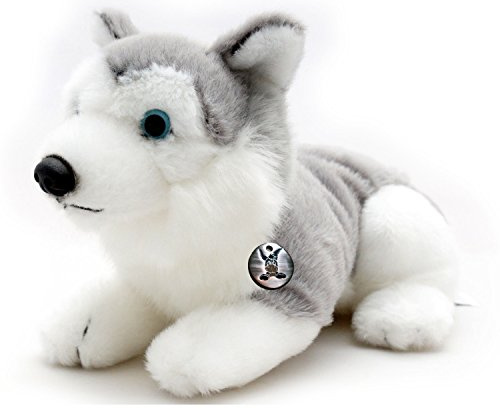 Husky Iowa Schlittenhund Alaskan Malamute liegend Kuscheltier Plüschtier Hund Plüschhund