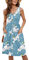 Molerani Summer Dress for Women - Sleeveless Ladies V Neck Beach Swing Button Midi Sundress with Pockets - Floral Light Blue 8-10 S