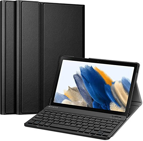 Fintie Keyboard Case for Samsung Galaxy Tab A8 10.5 inch 2022 Model (SM-X200/X205), Slim Lightweight Stand Cover with Magnetically Detachable Wireless Bluetooth Keyboard (UK Version), Black