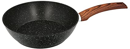 ORYX Sarten Aluminio Forjado Antiadherente Acabado Piedra Ø 24 x 7 cm, Mango Engomado