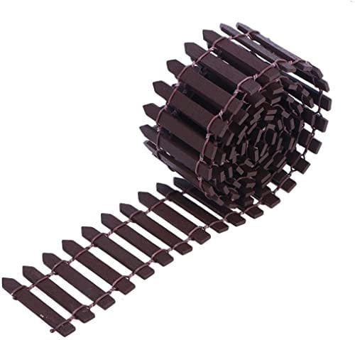 Recinzione da giardino in miniatura Piccola recinzione in legno per ornamenti da giardino delle fate Casa delle bambole Accessori fai da te 90 cm (caffè)