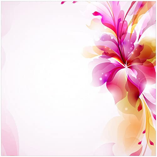 Wallario Glasbild Pinkes Blumenbuket - 30 x 30 cm Wandbilder Glas in Premium-Qualität: Brillante Farben, freischwebende Optik