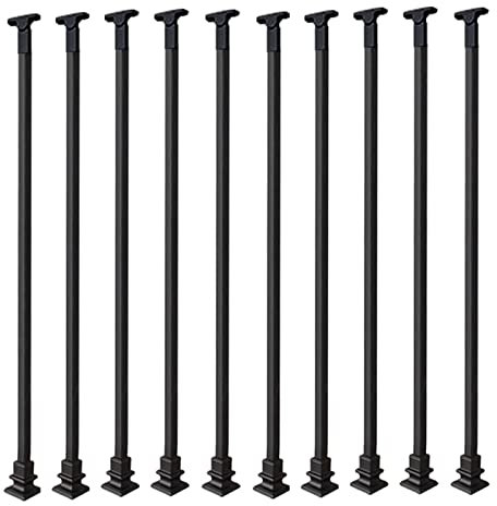 ZAQYCM Geländer Treppengeländer 10er-Pack Dekorative Metallbaluster Für Decks & Treppenhäuser, Treppengeländerpfosten Für Wendeltreppe, Veranda-Handlauf Und Dachbodenstufen, Schwarz