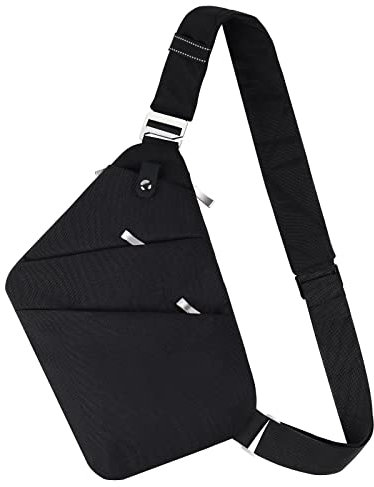 BROADREAM Multi-Pocket Brusttasche Sling Bag Umhängetasche Herren,Anti-Diebstahl Chest Crossbody Bag, Schultertasche Herren Klein die Freien Reisen Wandern Joggen