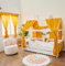 ALAVYA HOME® Vorhang Komplett Set mit Hausbett DEKO I Schlaufen (2 St) 100% Bio-Musselin Baumwolle I Vorhänge 100 x 150 cm Kurz 2er-Set für Kinderzimmer (Baumwolle, Senfgelb)