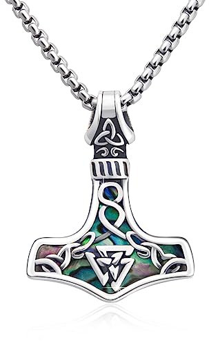 REDSUN Thors Hammer Halskette 925 Sterling Silber Wikinger Kette Keltischer Knoten Mjölnir Amulett Nordischen Mythologie Wikinger Anhänger Schmuck Geschenk für Herren Damen