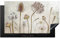 KitchenYeah© Herdabdeckplatte Einteilig Ceranfeld Abdeckplatte für Induktionsschutz Ceranfeldabdeckung Vinyl Herdabdeckplatten Blumen - Aquarell - Braun - Vintage - Pflanzen - 91.6x52.7 cm
