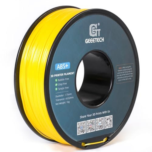 GEEETECH ABS+Filament für 3D-Drucker 1.75mm gelb, ABS 3D-Druck Filament 1KG 1 Spule