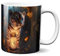 Hustling Sharks® Leuchtender Tiger Tasse - Geschenk Kaffeetasse 330ml - Spülmaschinenfest, Keramik, Weiß - Tiermotiv, Motivation, Büro