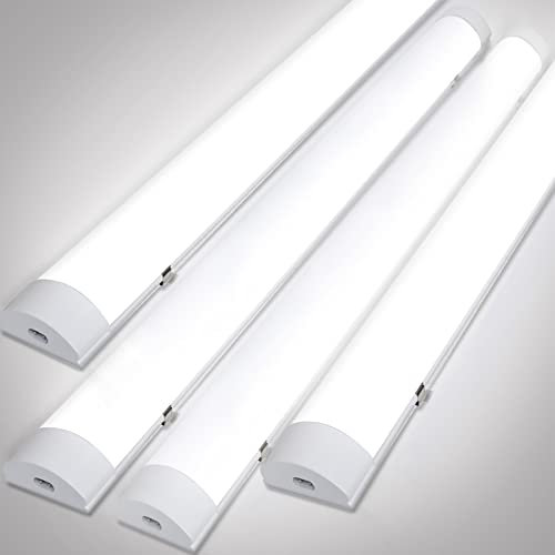 Gimisgu 4x LED Feuchtraumleuchte 60CM, 18W Deckenleuchte Neutralweiß 4000K, Led Röhre IP65, led garagenbeleuchtung, led werkstattlampe, Weiß