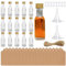 ZJRung 16 Mini Bouteille de Liqueur Réutilisables Mini Bouteille en Verre 20ml Mini Bouteille Vide pour Alcool avec Bouchon Jaune et Entonnoir, Ficelle de Jute