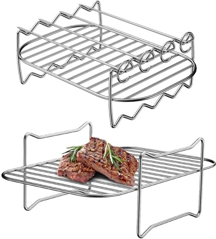 BBQ Grill Grate, Stainless Steel Cooking Grate, Double Layer Stainless Steel Grill Expander Rack for Hiking, Outdoor, Travel, Garden
