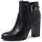 QUEEN HELENA Tronchetti Traforati Stivaletti con Tacco con Zip Laterale Casual Donna X30-112 (Nero, Sistema Taglie Calzature EU, Adulto, Donna, Numero, Media, 38)
