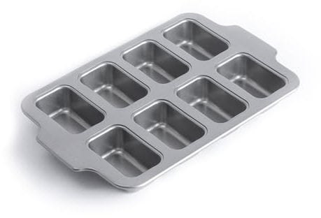 KitchenAid Bakeware Aluminized Steel PFAS-Free Nonstick 8 Mould Mini Cake Tray, Oven Safe, Grey