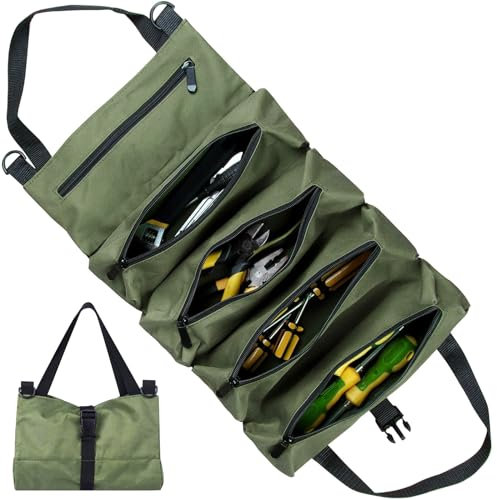 Borsa Porta Attrezzi Lavoro,Borsa per attrezzi arrotolabile Borsa porta attrezzi in tela Tasca multiuso attrezzi,Per Elettricisti/Falegnami/Idraulici