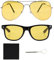 2 pcs Night Vision Driving Glasses Yellow Polarized Lenses High-Definition Night Vision UV400 Protective Anti Glare Sunglasses for Men & Women Cycling Jogging Walking Eye Protection