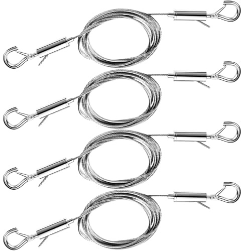 4PCS Multi-Purpose Picture Hanging Wire Kit,4.9FT Adjustable Heavy Duty Stainless Steel Rope for Hanging Lighting,Mirrors,Frames,Flower Pots,Signage,Curtains and Clothing,Hold Up to 30kg