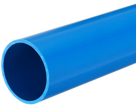sourcing map 2 Inch PVC Rigid Tube Round Pipe Tubing Hardware Tubing 45.2mm ID 50mm OD 330mm/13 Light Blue High Impact for Water Pipe