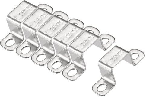 MACHSWON 22 x 27mm U Shaped Strut Connector Bracket 304 Stainless Steel Square Pipe Clamp for Door Closed Bar Holder 6pcs