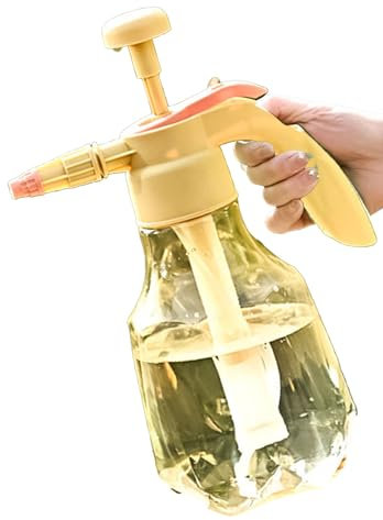 Large Capacity 1.5L Fine Mist Spray Bottle for Easy Gardening Handheld Pressure Plant Spray Bottle (Yellow)