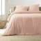 Parure de Lit en Simple Gaze de Coton Double Face 125gr/m2 220x240 cm +2 Taies 63x63cm - Plusieurs Coloris (Rose Pale)