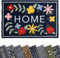 Mighty Mats Eco Flex Washable Door Mat - Highly Absorbent Anti-Slip Dirt Trapper Indoor Doormat with Anti-Curl Rubber Base - Floral Home Navy, 50 x 75cm